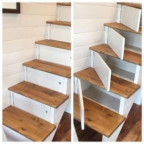 wooden shelves