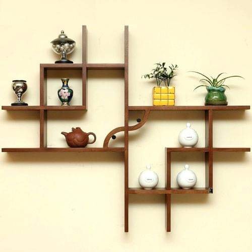 brown wall shelf