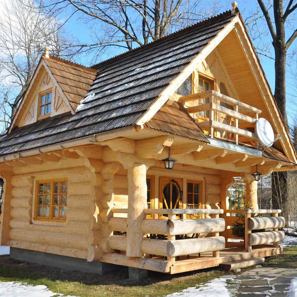 tiny log cabin decor