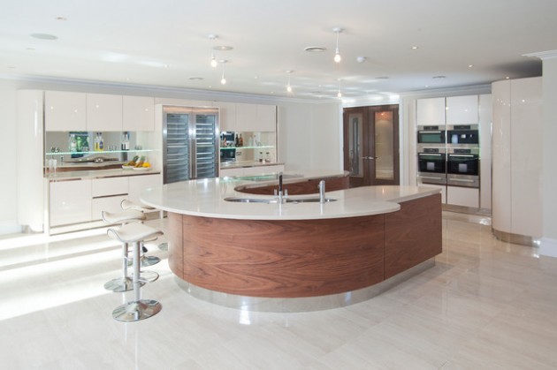 curved kitchen island