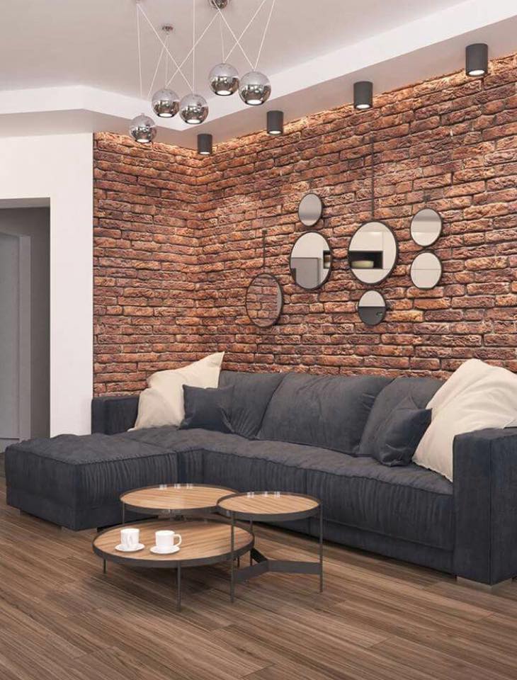 bricks in living room