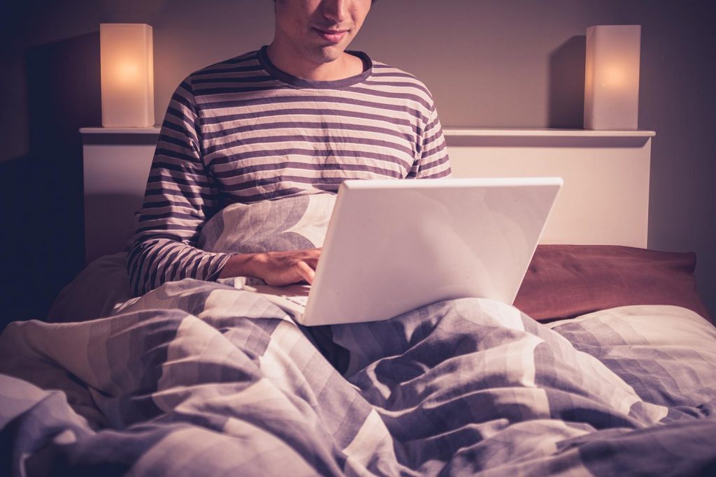 laptop in bed