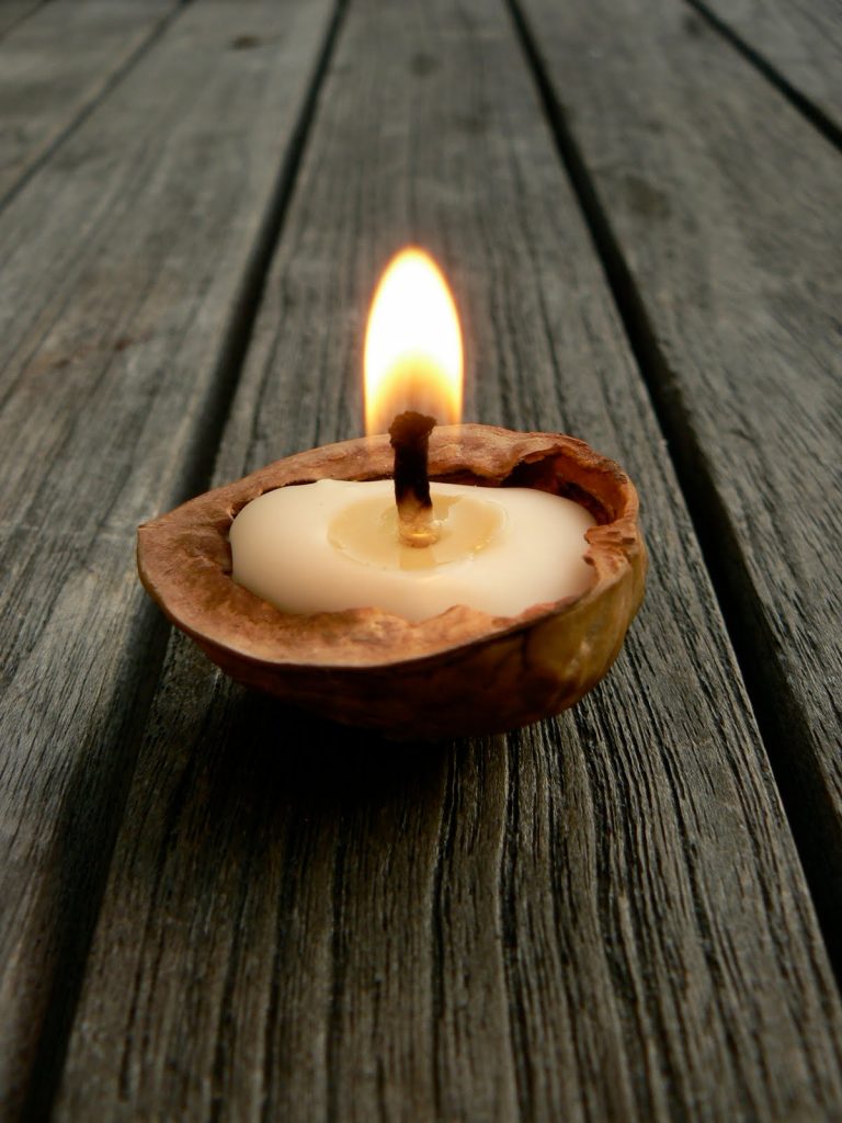 walnuts candle holders