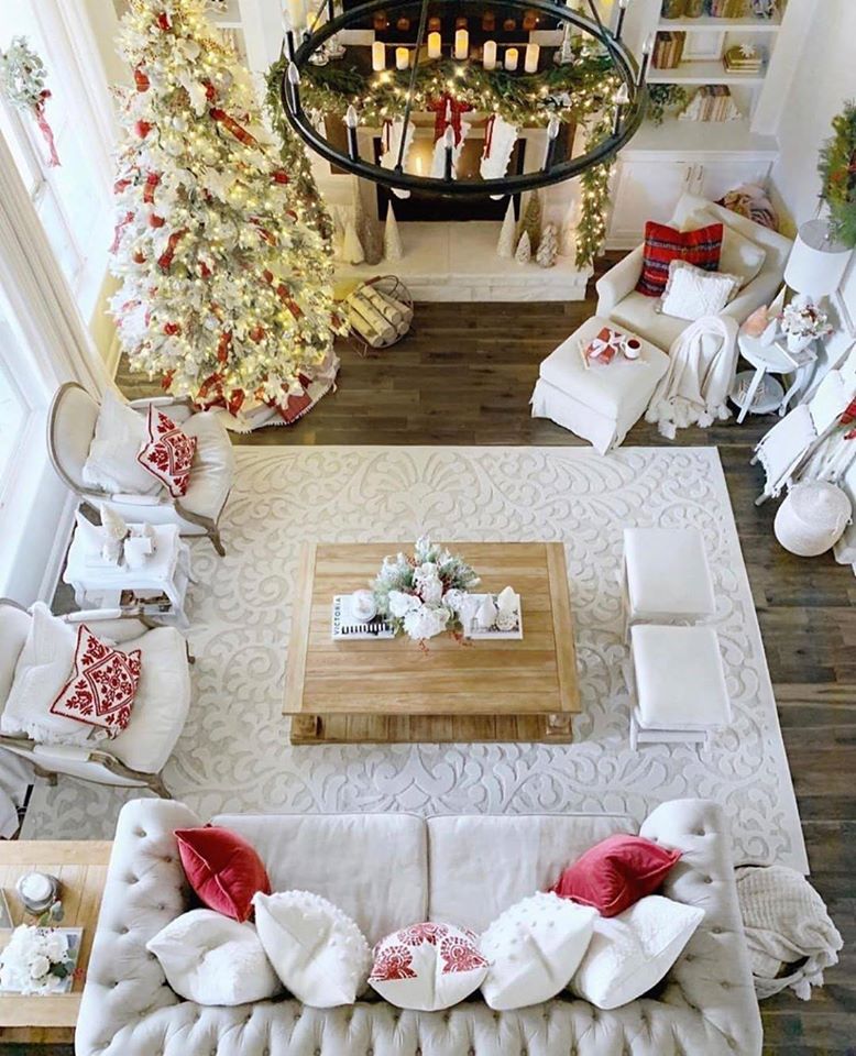 red and white interior